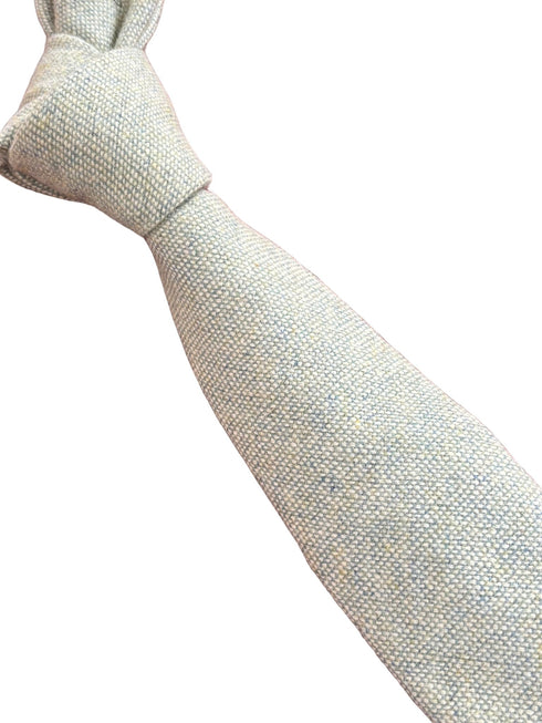 mint pistachio wool tie with  blue flecks